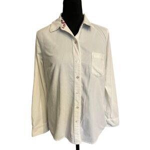 Tommy Bahama Lightweight Corduroy Long Sleeve Button Down womens white sz small‎